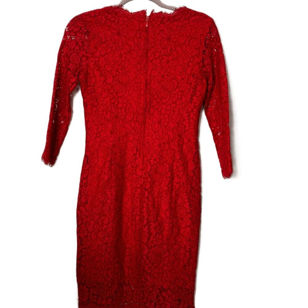 Red Lace H&M Mini Dress Size Small - Picture 3 of 6